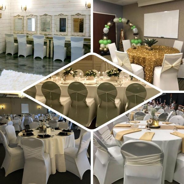 Banquet Chair Covers |  Black Madrid Spandex Fitted Banquet Chair Cover – 180 GSM