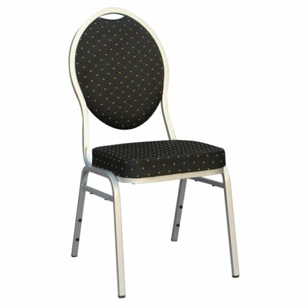 Banquet Chair Covers |  Black Madrid Spandex Fitted Banquet Chair Cover – 180 GSM