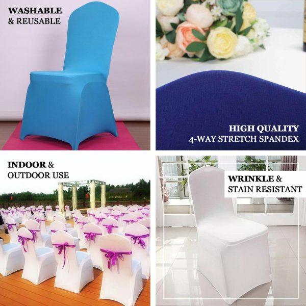 Banquet Chair Covers |  Black Spandex Stretch Fitted Banquet Slip On Chair Cover – 160 GSM