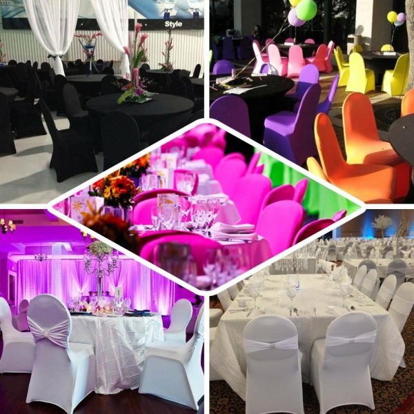 Banquet Chair Covers |  Black White Striped Spandex Stretch Banquet Chair Cover, Fitted Chair Cover With Foot Pockets