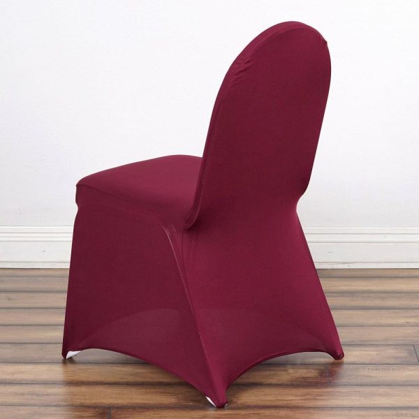 Banquet Chair Covers |  Burgundy Spandex Stretch Fitted Banquet Slip On Chair Cover – 160 GSM