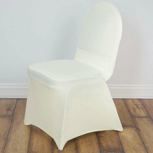 Banquet Chair Covers |  Ivory Madrid Spandex Fitted Banquet Chair Cover – 180 GSM