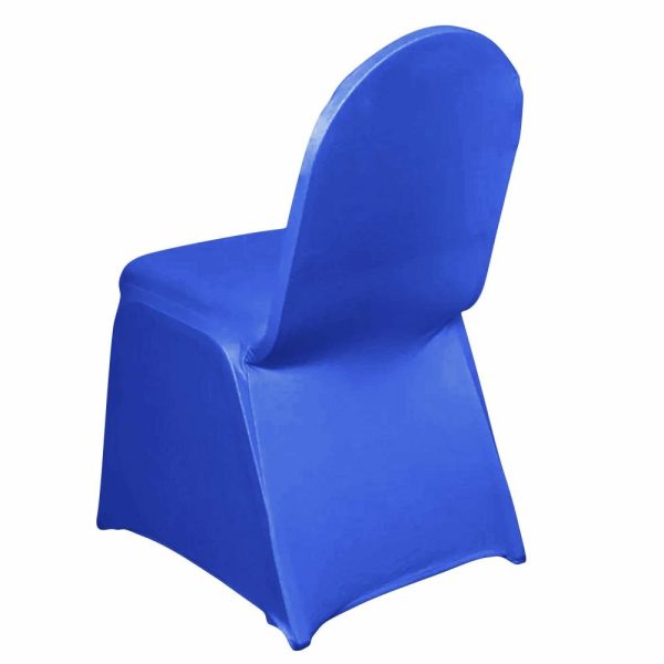 Banquet Chair Covers |  Royal Blue Spandex Stretch Fitted Banquet Slip On Chair Cover 160 GSM