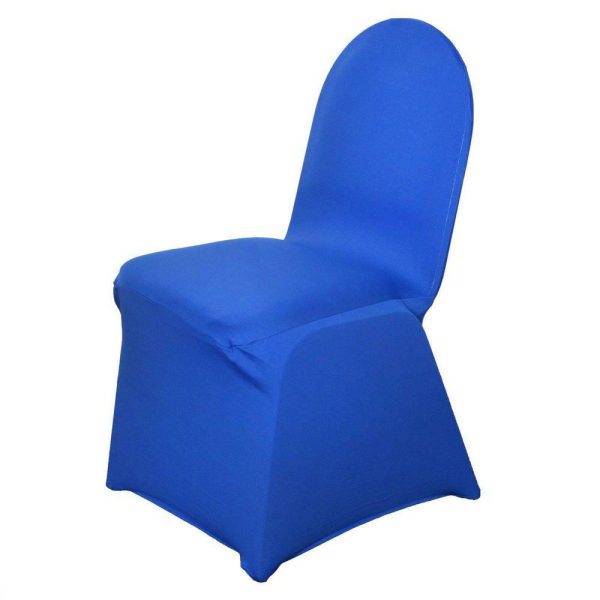 Banquet Chair Covers |  Royal Blue Spandex Stretch Fitted Banquet Slip On Chair Cover 160 GSM