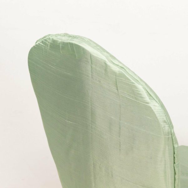 Banquet Chair Covers |  Sage Green Crinkle Crushed Taffeta Banquet Chair Cover, Reusable Wedding Chair Cover