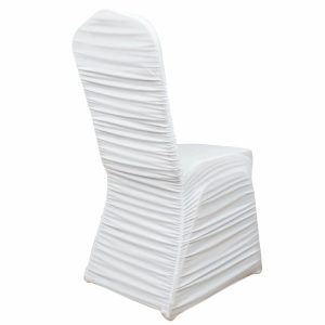 Banquet Chair Covers |  White Rouge Stretch Spandex Fitted Banquet Slip On Chair Cover