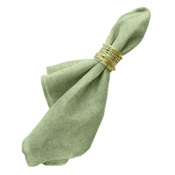 Burlap  |  5 Pack Sage Green Boho Chic Rustic Faux Burlap Cloth Dinner Napkins – 19″x19″