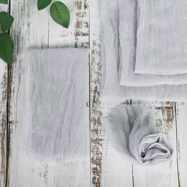 Burlap  |  5 Pack Silver Gauze Cheesecloth Boho Dinner Napkins 24″x19″