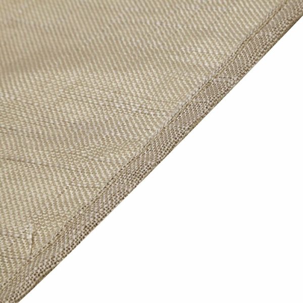 Burlap & Lace |  72″x72″ Beige Slubby Textured Linen Square Table Overlay, Wrinkle Resistant Polyester Tablecloth Topper