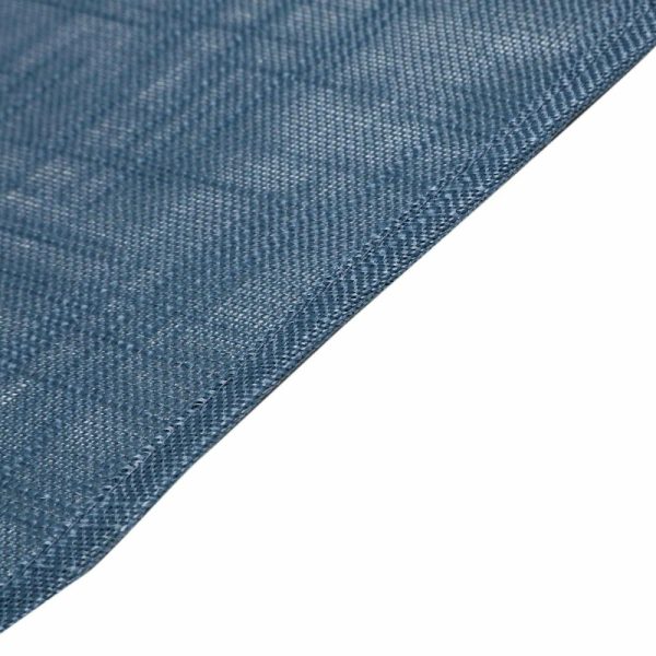 Burlap & Lace |  72″x72″ Blue Slubby Textured Linen Square Table Overlay, Wrinkle Resistant Polyester Tablecloth Topper