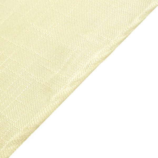 Burlap & Lace |  72″x72″ Ivory Slubby Textured Linen Square Table Overlay, Wrinkle Resistant Polyester Tablecloth Topper