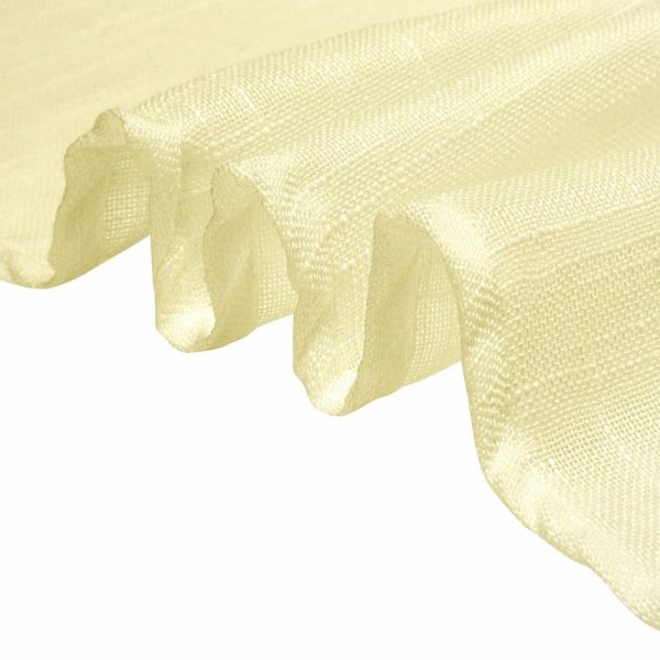 Burlap & Lace |  72″x72″ Ivory Slubby Textured Linen Square Table Overlay, Wrinkle Resistant Polyester Tablecloth Topper