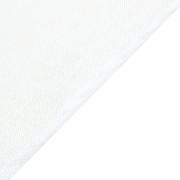 Burlap & Lace |  72″x72″ White Slubby Textured Linen Square Table Overlay, Wrinkle Resistant Polyester Tablecloth Topper