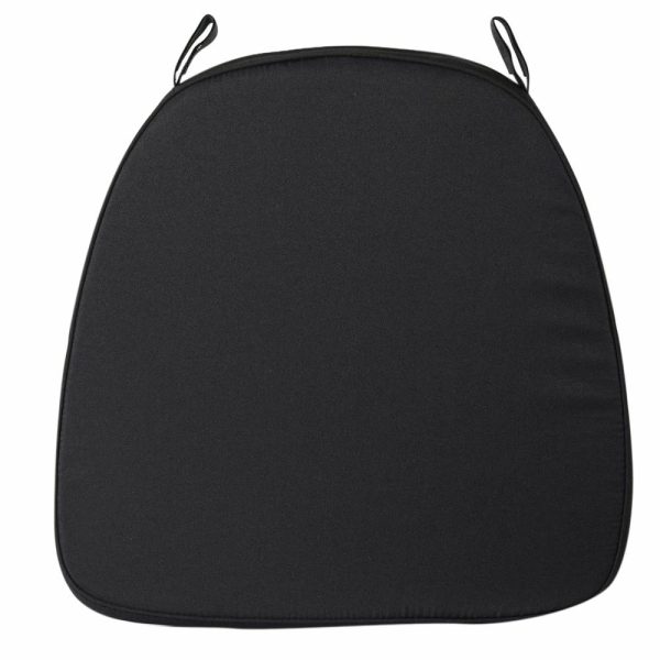 Chiavari Chair Decors |  1.5″ Thick Black Chiavari Chair Pad, Memory Foam Seat Cushion With Ties and Removable Cover