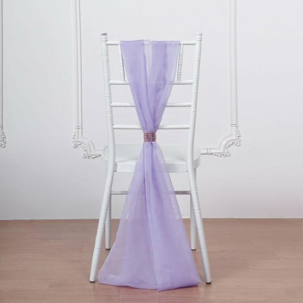 Chiavari Chair Decors |  5 Pack Lavender Lilac DIY Premium Designer Chiffon Chair Sashes – 22″x78″