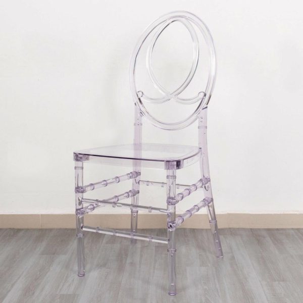 Chiavari Chair Decors |  Stackable Clear Acrylic Phoenix Chiavari Ghost Chair, Transparent Resin Armless Oval Back Event Chair