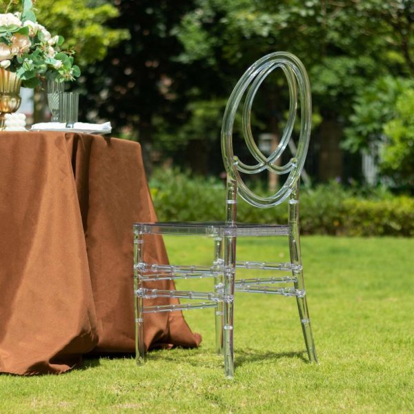 Chiavari Chair Decors |  Stackable Clear Acrylic Phoenix Chiavari Ghost Chair, Transparent Resin Armless Oval Back Event Chair