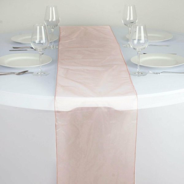 Chiffon & Cheesecloth Runners |  10 Pack Dusty Rose Sheer Organza Table Runners – 14″x108″