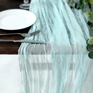 Chiffon & Cheesecloth Runners |  10ft Baby Blue Gauze Cheesecloth Boho Table Runner