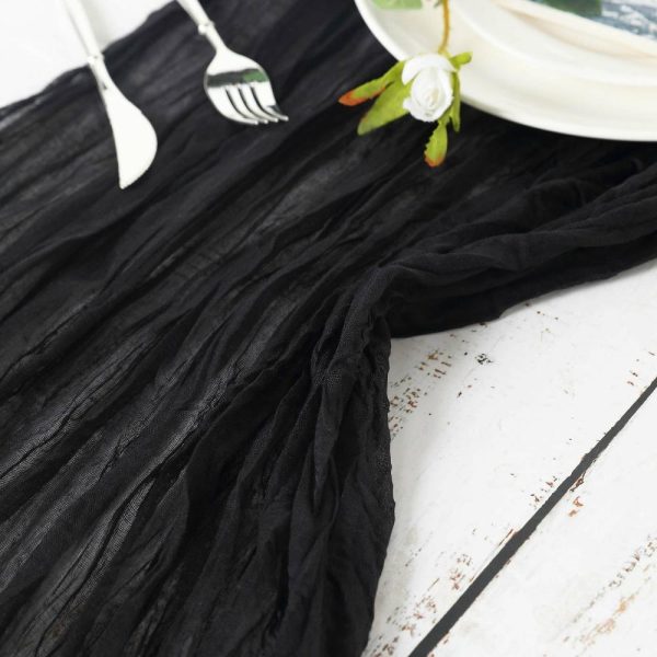 Chiffon & Cheesecloth Runners |  10ft Black Gauze Cheesecloth Boho Table Runner