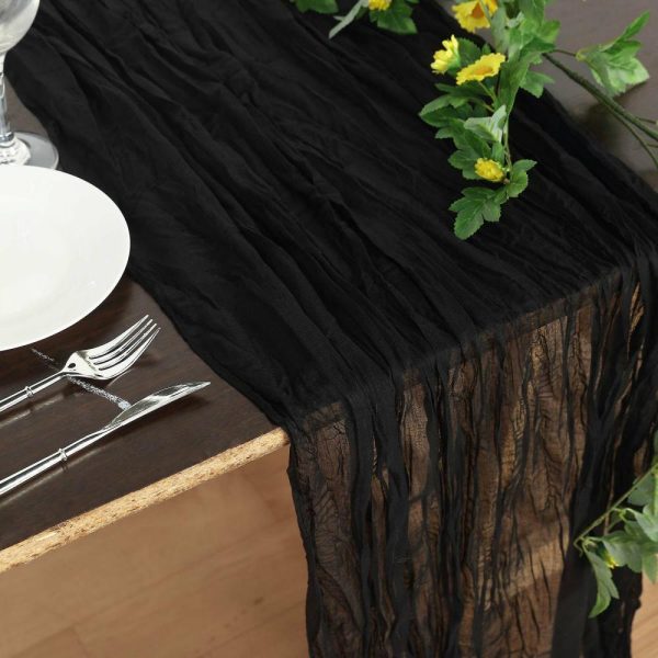 Chiffon & Cheesecloth Runners |  10ft Black Gauze Cheesecloth Boho Table Runner