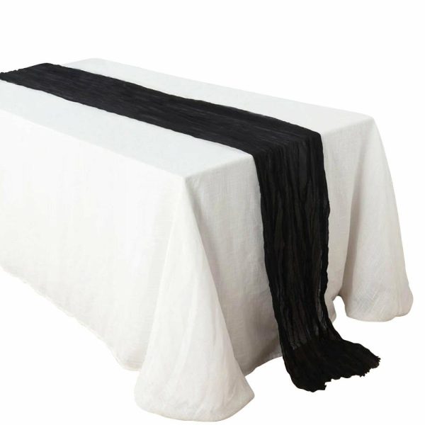 Chiffon & Cheesecloth Runners |  10ft Black Gauze Cheesecloth Boho Table Runner