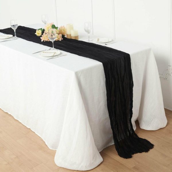 Chiffon & Cheesecloth Runners |  10ft Black Gauze Cheesecloth Boho Table Runner