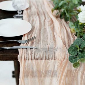 Chiffon & Cheesecloth Runners |  10ft Blush Gauze Cheesecloth Boho Table Runner