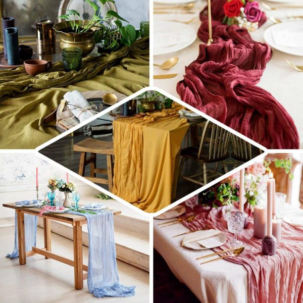 Chiffon & Cheesecloth Runners |  10ft Cinnamon Brown Gauze Cheesecloth Boho Table Runner