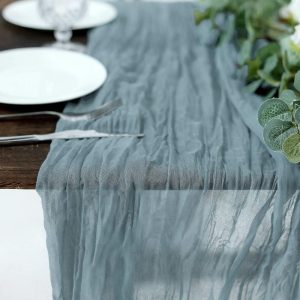 Chiffon & Cheesecloth Runners |  10ft Dusty Blue Gauze Cheesecloth Boho Table Runner