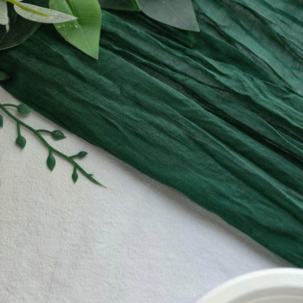 Chiffon & Cheesecloth Runners |  10ft Hunter Emerald Green Gauze Cheesecloth Boho Table Runner