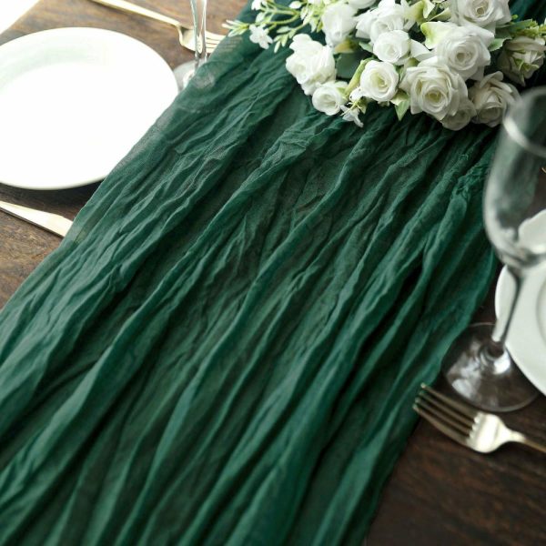 Chiffon & Cheesecloth Runners |  10ft Hunter Emerald Green Gauze Cheesecloth Boho Table Runner