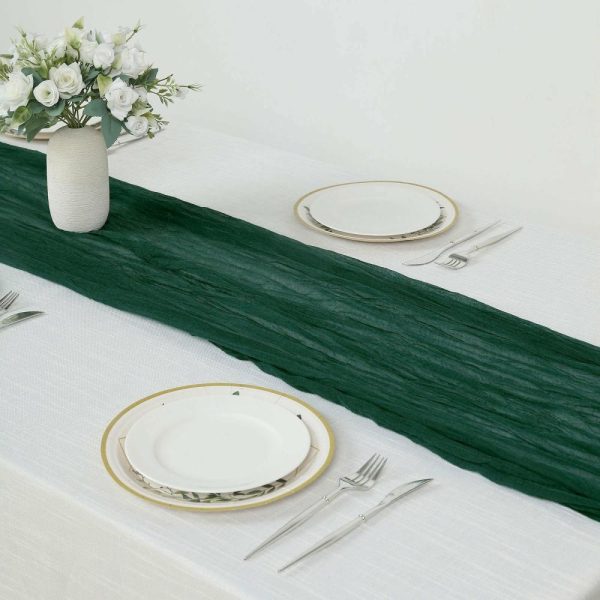 Chiffon & Cheesecloth Runners |  10ft Hunter Emerald Green Gauze Cheesecloth Boho Table Runner