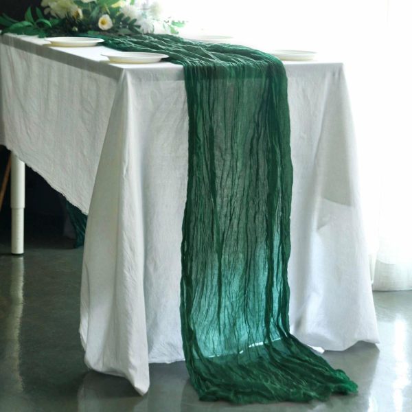 Chiffon & Cheesecloth Runners |  10ft Hunter Emerald Green Gauze Cheesecloth Boho Table Runner