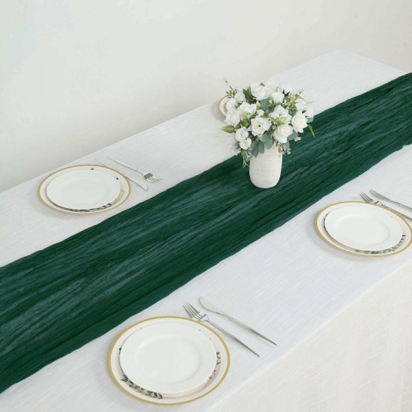 Chiffon & Cheesecloth Runners |  10ft Hunter Emerald Green Gauze Cheesecloth Boho Table Runner