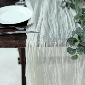 Chiffon & Cheesecloth Runners |  10ft Ivory Gauze Cheesecloth Boho Table Runner