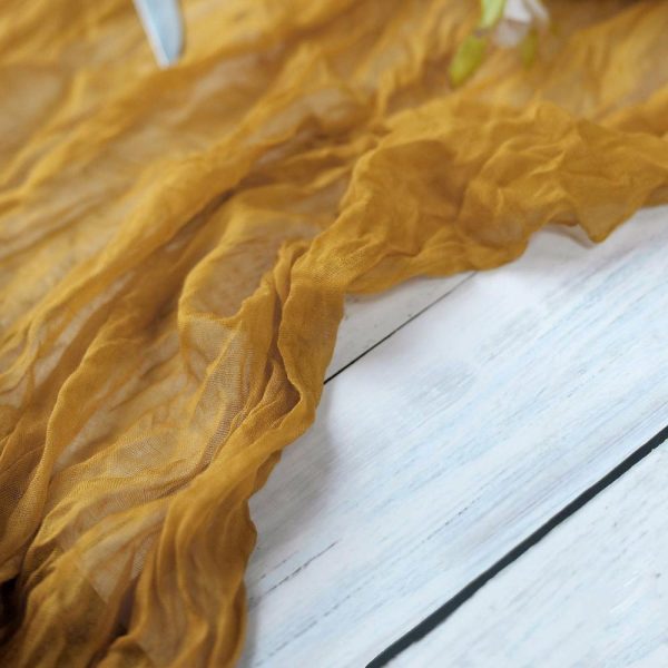 Chiffon & Cheesecloth Runners |  10ft Mustard Yellow Gauze Cheesecloth Boho Table Runner