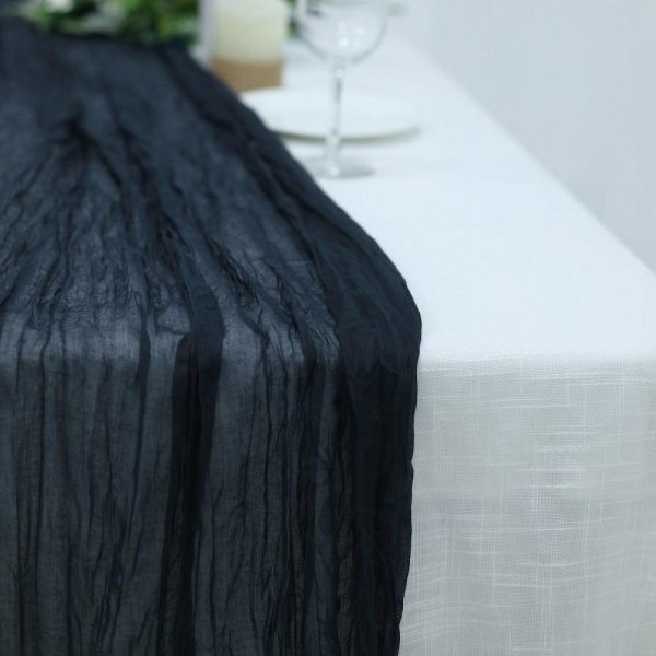 Chiffon & Cheesecloth Runners |  10ft Navy Blue Gauze Cheesecloth Boho Table Runner