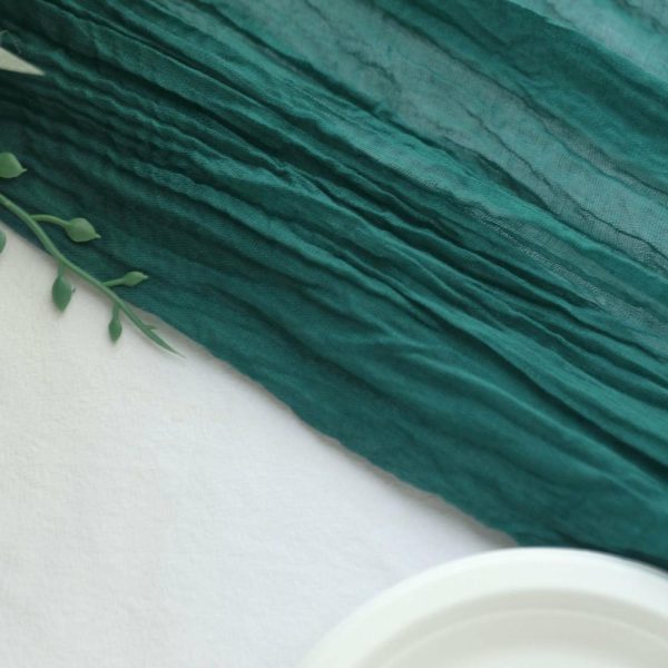 Chiffon & Cheesecloth Runners |  10ft Peacock Teal Gauze Cheesecloth Boho Table Runner