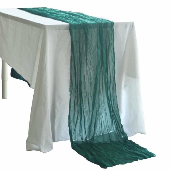 Chiffon & Cheesecloth Runners |  10ft Peacock Teal Gauze Cheesecloth Boho Table Runner