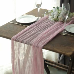 Chiffon & Cheesecloth Runners |  10ft Pink Gauze Cheesecloth Boho Table Runner