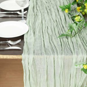 Chiffon & Cheesecloth Runners |  10ft Sage Green Gauze Cheesecloth Boho Table Runner