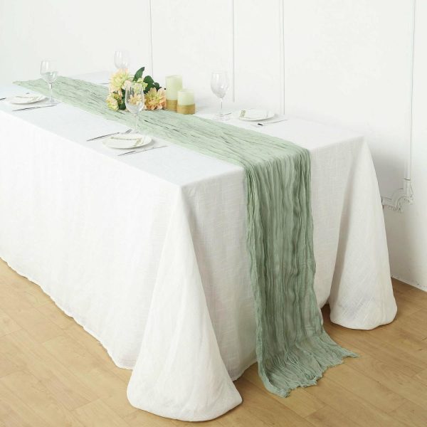 Chiffon & Cheesecloth Runners |  10ft Sage Green Gauze Cheesecloth Boho Table Runner