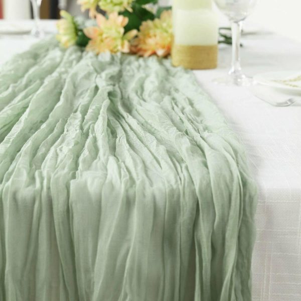 Chiffon & Cheesecloth Runners |  10ft Sage Green Gauze Cheesecloth Boho Table Runner