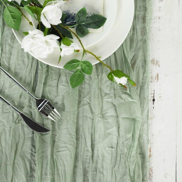 Chiffon & Cheesecloth Runners |  10ft Sage Green Gauze Cheesecloth Boho Table Runner