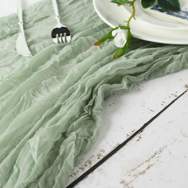 Chiffon & Cheesecloth Runners |  10ft Sage Green Gauze Cheesecloth Boho Table Runner