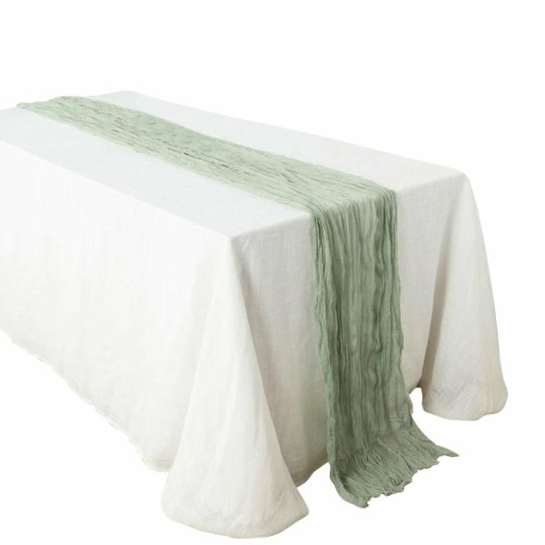 Chiffon & Cheesecloth Runners |  10ft Sage Green Gauze Cheesecloth Boho Table Runner