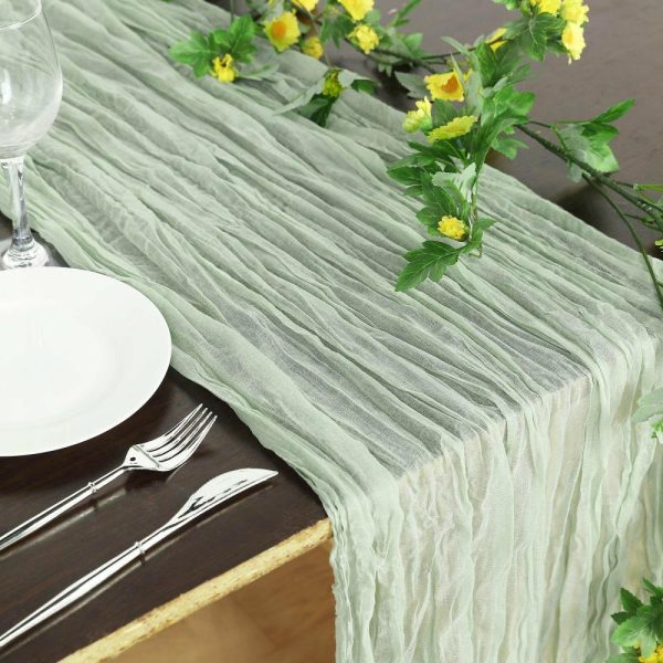 Chiffon & Cheesecloth Runners |  10ft Sage Green Gauze Cheesecloth Boho Table Runner