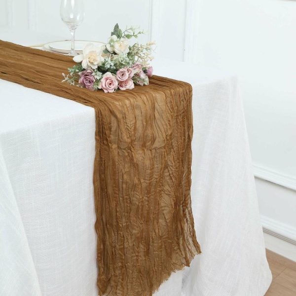 Chiffon & Cheesecloth Runners |  10ft Taupe Gauze Cheesecloth Boho Table Runner