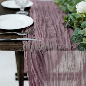 Chiffon & Cheesecloth Runners |  10ft Violet Amethyst Gauze Cheesecloth Boho Table Runner